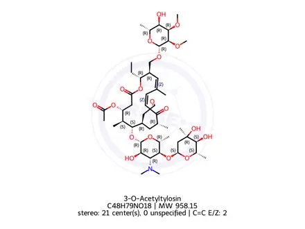 Chemical structure of 3-O-Acetyltylosin
