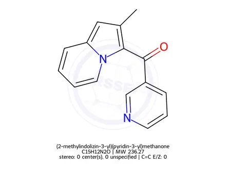 Chemical structure of (2-methylindolizin-3-yl)(pyridin-3-yl)methanone