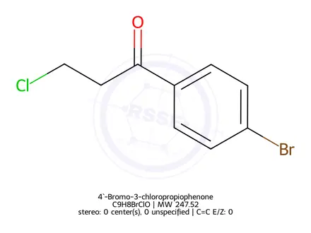 Chemical structure of 4`-Bromo-3-chloropropiophenone