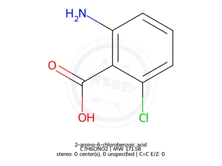 Chemical structure of 2-amino-6-chlorobenzoic acid