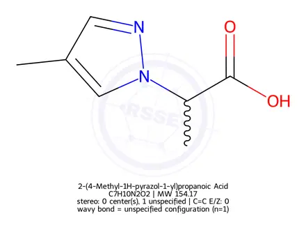 Chemical structure of 2-(4-Methyl-1H-pyrazol-1-yl)propanoic Acid