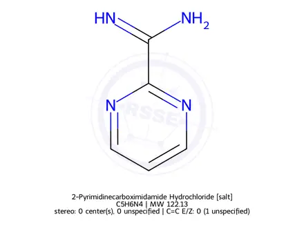 Chemical structure of 2-Pyrimidinecarboximidamide Hydrochloride