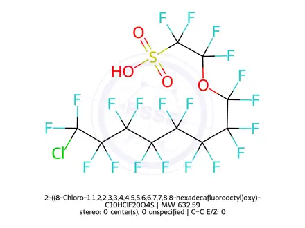 Chemical structure of 11-Chloroperfluoro-3-oxaundecanesulfonic acid
