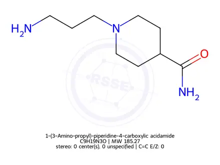 Chemical structure of 1-(3-Amino-propyl)-piperidine-4-carboxylic acidamide