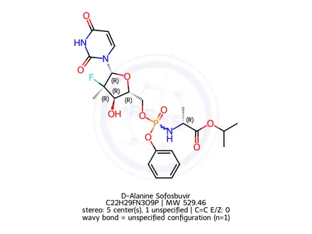 Chemical structure of D-Alanine Sofosbuvir