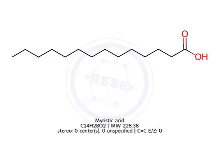 Chemical structure of Myristic acid