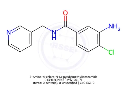 Chemical structure of 3-Amino-4-chloro-N-(3-pyridylmethyl)benzamide