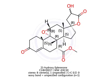 Chemical structure of 21-hydroxy Eplerenone