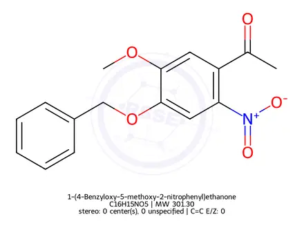 Chemical structure of 1-(4-Benzyloxy-5-methoxy-2-nitrophenyl)ethanone