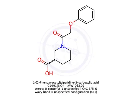 Chemical structure of 1-(2-Phenoxyacetyl)piperidine-3-carboxylic acid