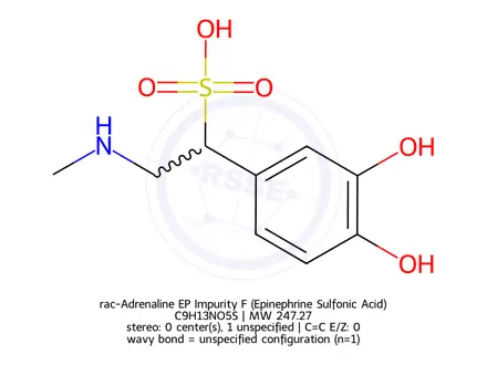 Chemical structure of rac-Adrenaline EP Impurity F (Epinephrine Sulfonic Acid)