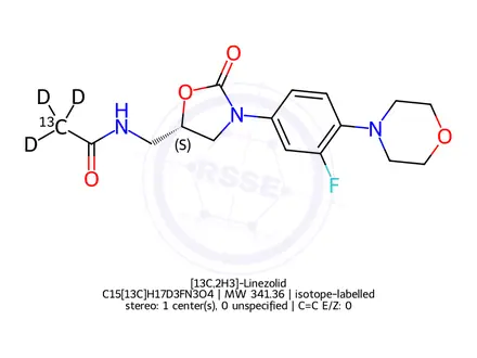 Chemical structure of [13C,2H3]-Linezolid