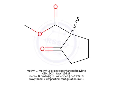 Chemical structure of methyl 1-methyl-2-oxocyclopentanecarboxylate