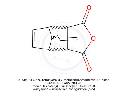Chemical structure of 8-Allyl-3a,4,7,7a-tetrahydro-4,7-methanoisobenzofuran-1,3-dione