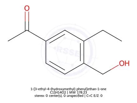 Chemical structure of 1-[3-ethyl-4-(hydroxymethyl) phenyl]ethan-1-one