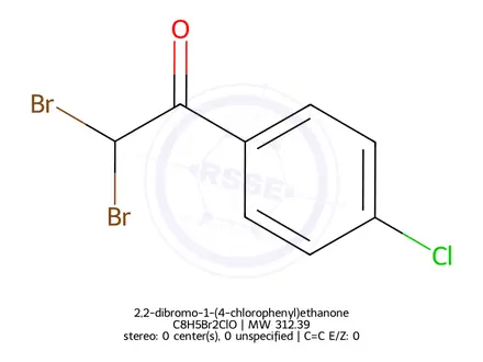 Chemical structure of 2,2-dibromo-1-(4-chlorophenyl)ethanone