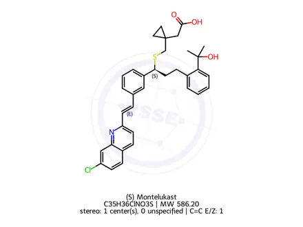 Chemical structure of (S) Montelukast