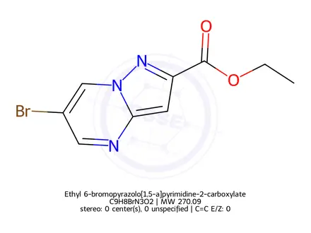 Chemical structure of Ethyl 6-bromopyrazolo[1,5-a]pyrimidine-2-carboxylate