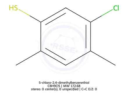 Chemical structure of 5-chloro-2,4-dimethylbenzenethiol