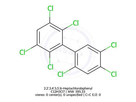 Chemical structure of 2,2',3,4',5,5',6-Heptachlorobiphenyl