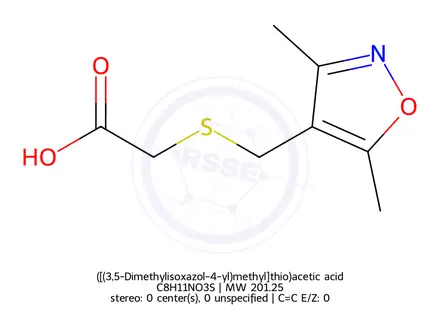 Chemical structure of ([(3,5-Dimethylisoxazol-4-yl)methyl]thio)acetic acid