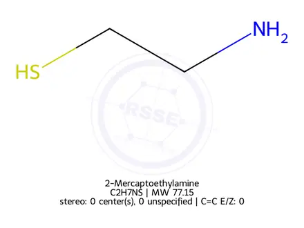 Chemical structure of 2-Aminoethanethiol (Cysteamine)