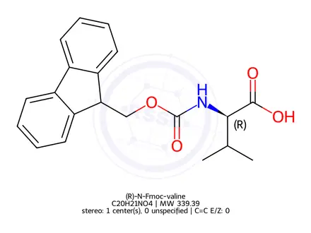 Chemical structure of FMOC-D-Valine