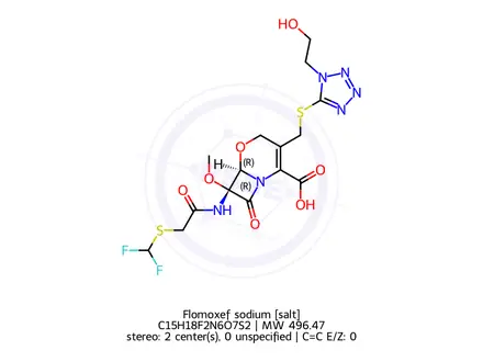 Chemical structure of Flomoxef sodium