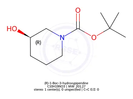 Chemical structure of (R)-1-Boc-3-hydroxypiperidine