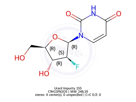 Chemical structure of Uracil Impurity 155