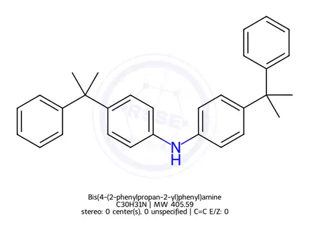 Chemical structure of Bis(4-(2-phenylpropan-2-yl)phenyl)amine