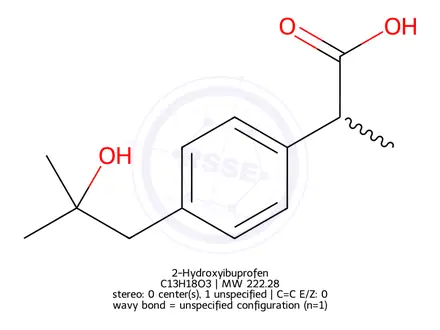 Chemical structure of 2-Hydroxyibuprofen