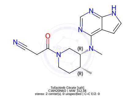 Chemical structure of Tofacitinib Citrate