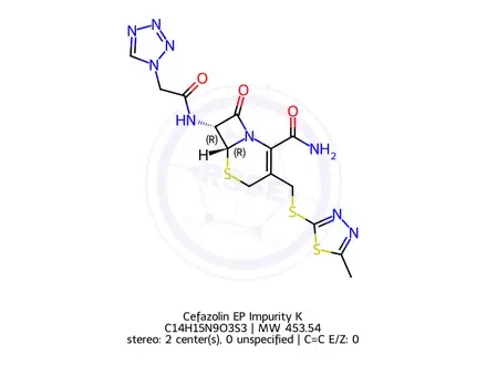 Chemical structure of Cefazolin EP Impurity K (Cefazolinamide)