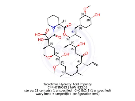 Chemical structure of Tacrolimus Hydroxy Acid Impurity
