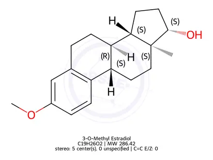 Chemical structure of (13S,17S)-3-Methoxy-13-methyl-7,8,9,11,12,13,14,15,16,17-decahydro-6H-cyclopenta[a]phenanthren-17-ol