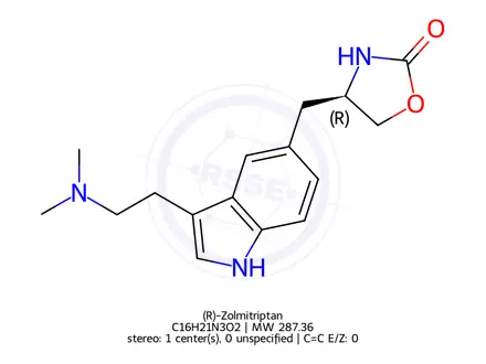 Chemical structure of (R)-Zolmitriptan