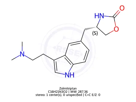 Chemical structure of Zolmitriptan