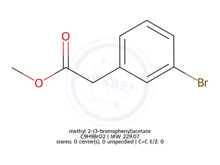 Chemical structure of methyl 2-(3-bromophenyl)acetate