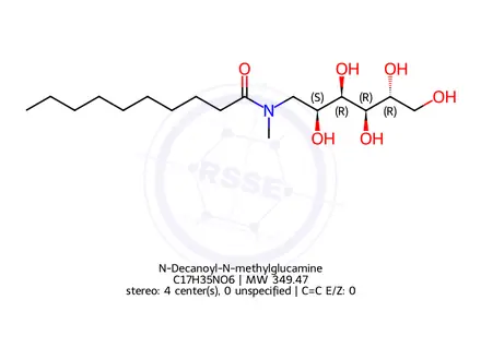 Chemical structure of N-Decanoyl-N-methylglucamine