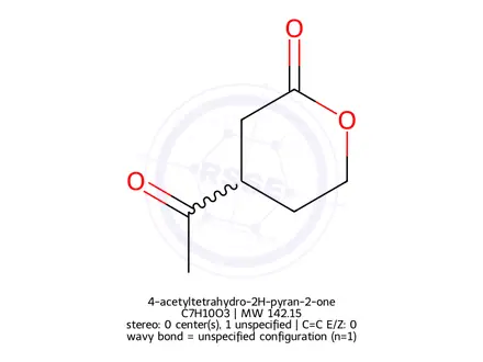 Chemical structure of 4-acetyltetrahydro-2H-pyran-2-one