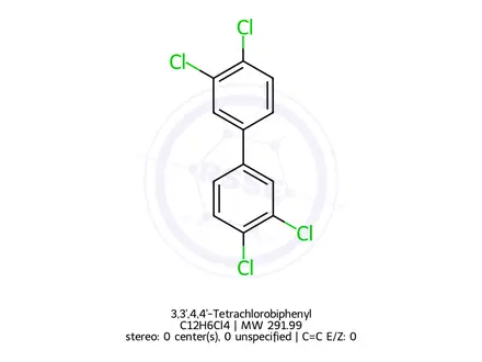 Chemical structure of 3,3',4,4'-Tetrachlorobiphenyl