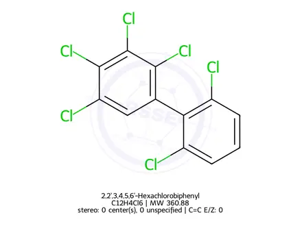 Chemical structure of 2,2',3,4,5,6'-Hexachlorobiphenyl