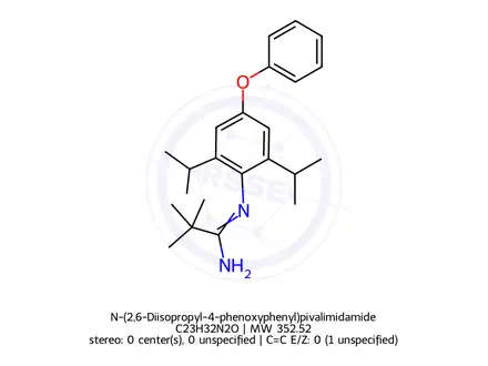 Chemical structure of N-(2,6-Diisopropyl-4-phenoxyphenyl)pivalimidamide