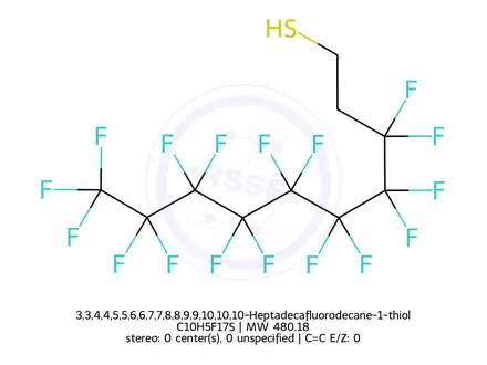 Chemical structure of 3,3,4,4,5,5,6,6,7,7,8,8,9,9,10,10,10-Heptadecafluorodecane-1-thiol