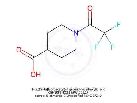 Chemical structure of 1-(2,2,2-trifluoroacetyl)-4-piperidinecarboxylic acid