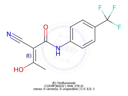 Chemical structure of (E)-Teriflunomide
