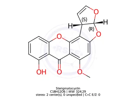 Chemical structure of Sterigmatocystin(1,1ml, 50μg/ml, Solution, Acetonitrile)