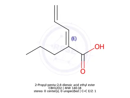 Chemical structure of 2-Propyl-penta-2,4-dienoic acid ethyl ester