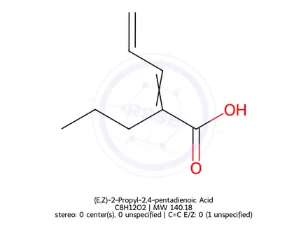 Chemical structure of (E,Z)-2-Propyl-2,4-pentadienoic Acid